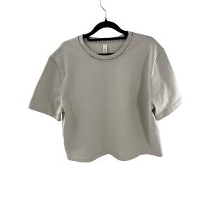 Lululemon Athleisure Relaxed Fit Cropped T Shirt Women's Size L Light Beige